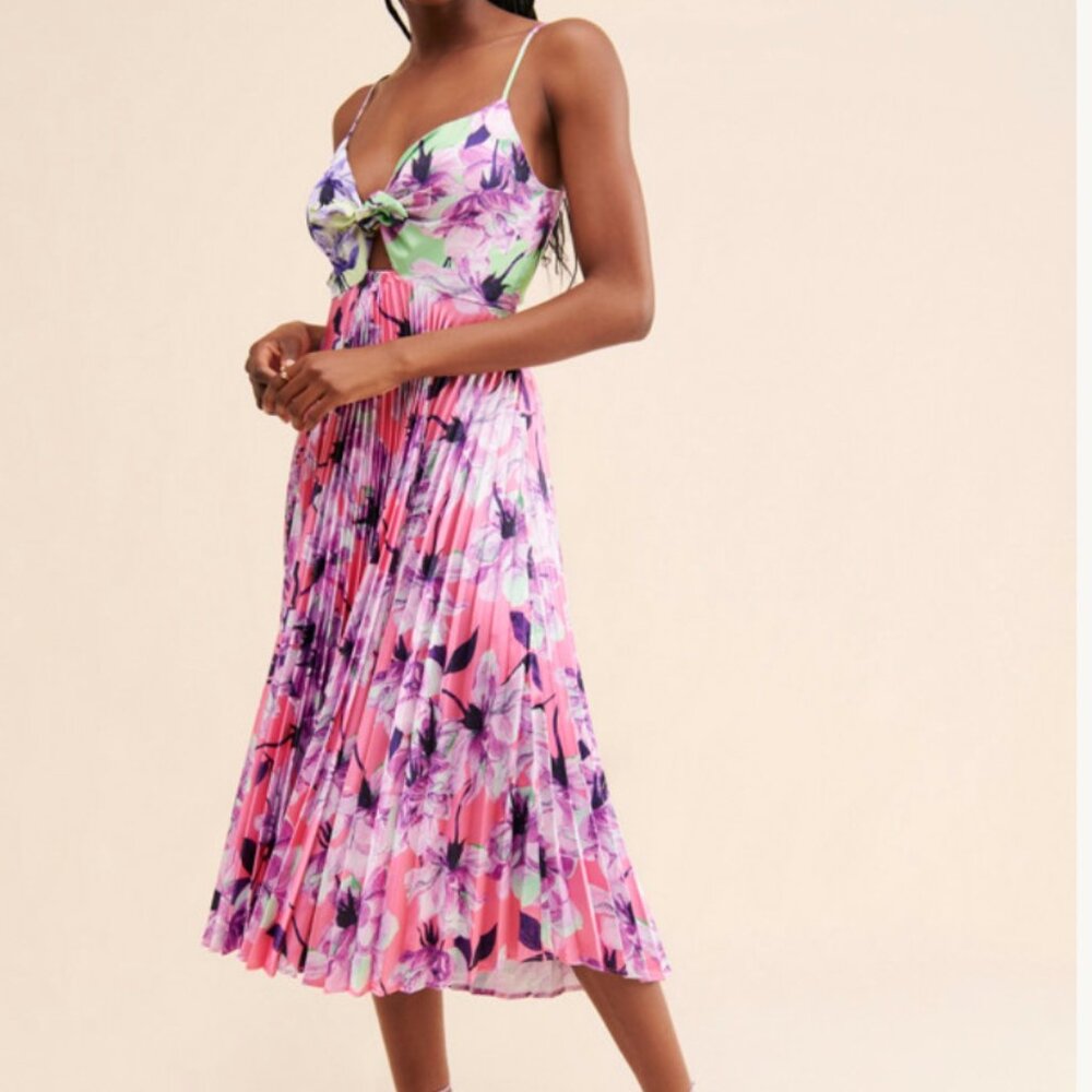 Delfi Collective Quinn Pleated Dress in Multi